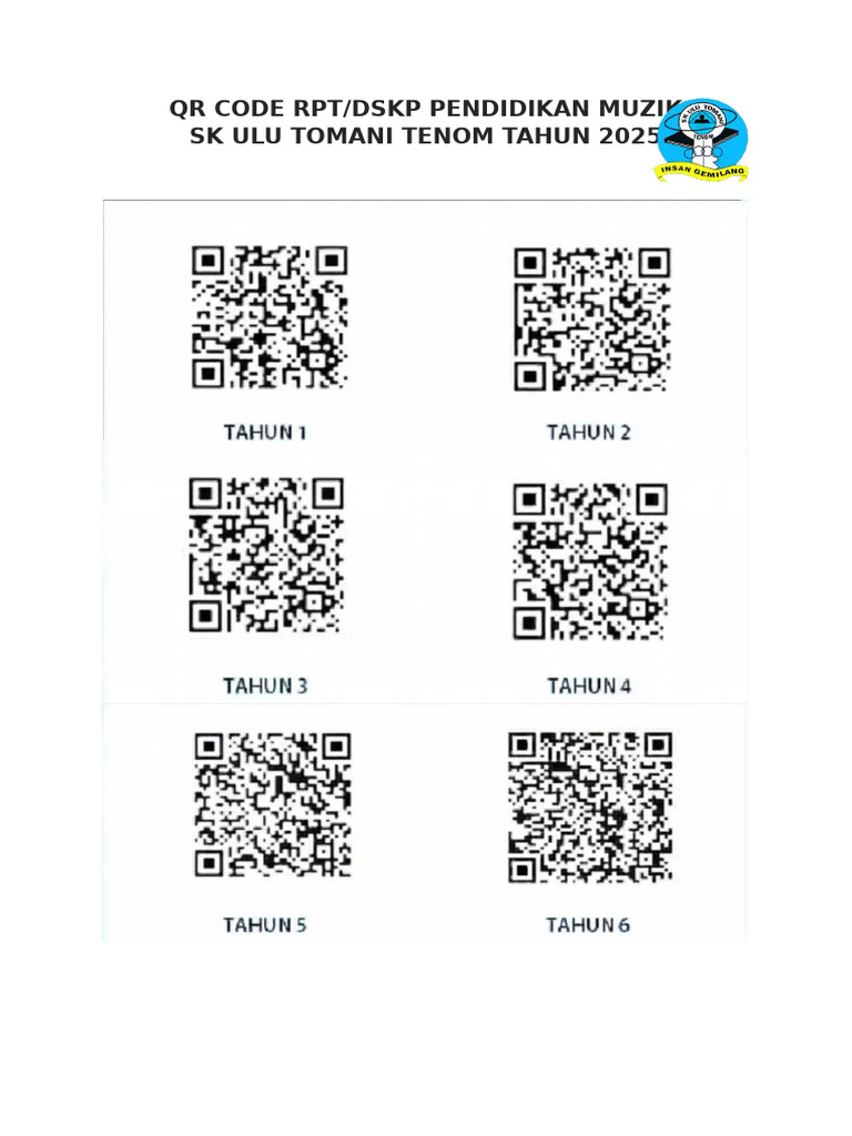 QR Code RPT Pendidikan Muzik | PDF