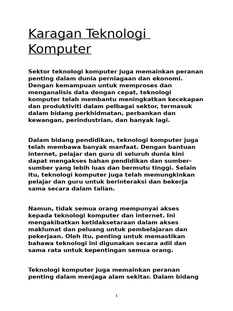Karagan Teknologi Komputer | PDF