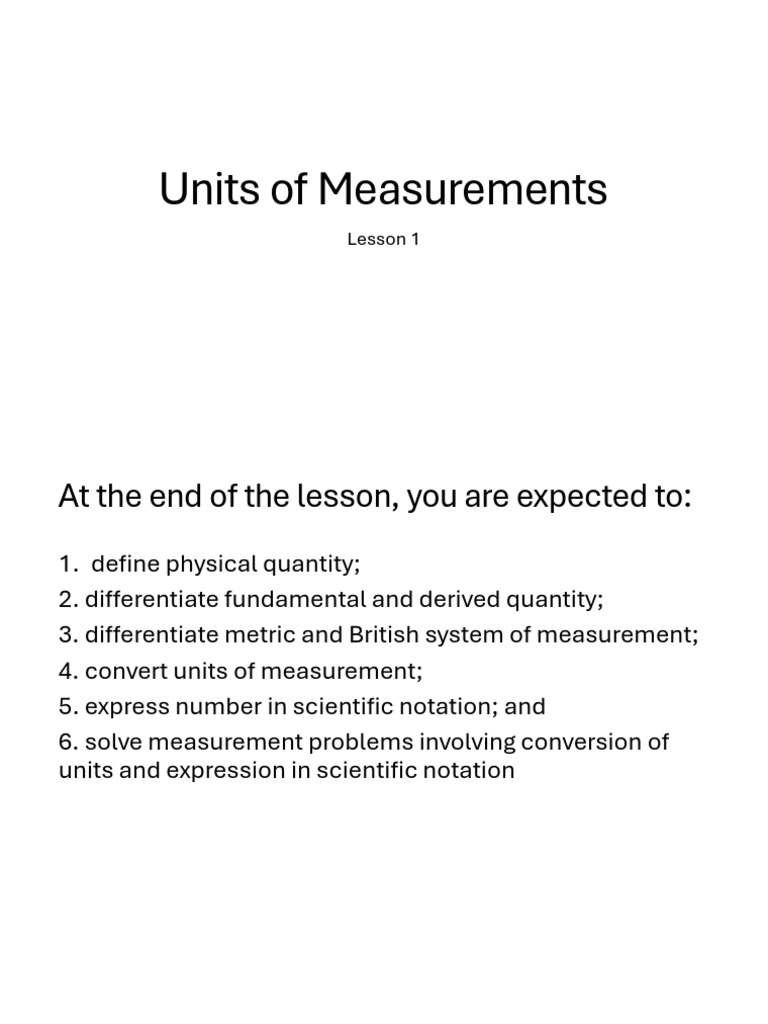 Traditional Units in Measurement | PDF | International System Of Units ...