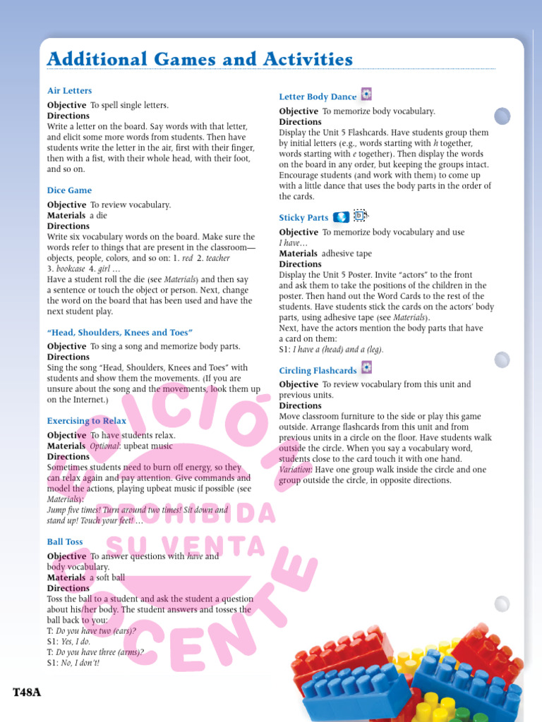 Fun Classroom Games for Vocabulary Learning | PDF | Vocabulary | Frog