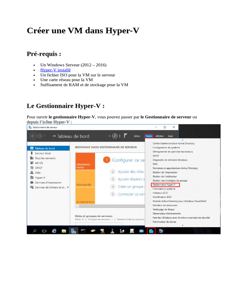 Créer une VM dans Hyper-V facilement | PDF