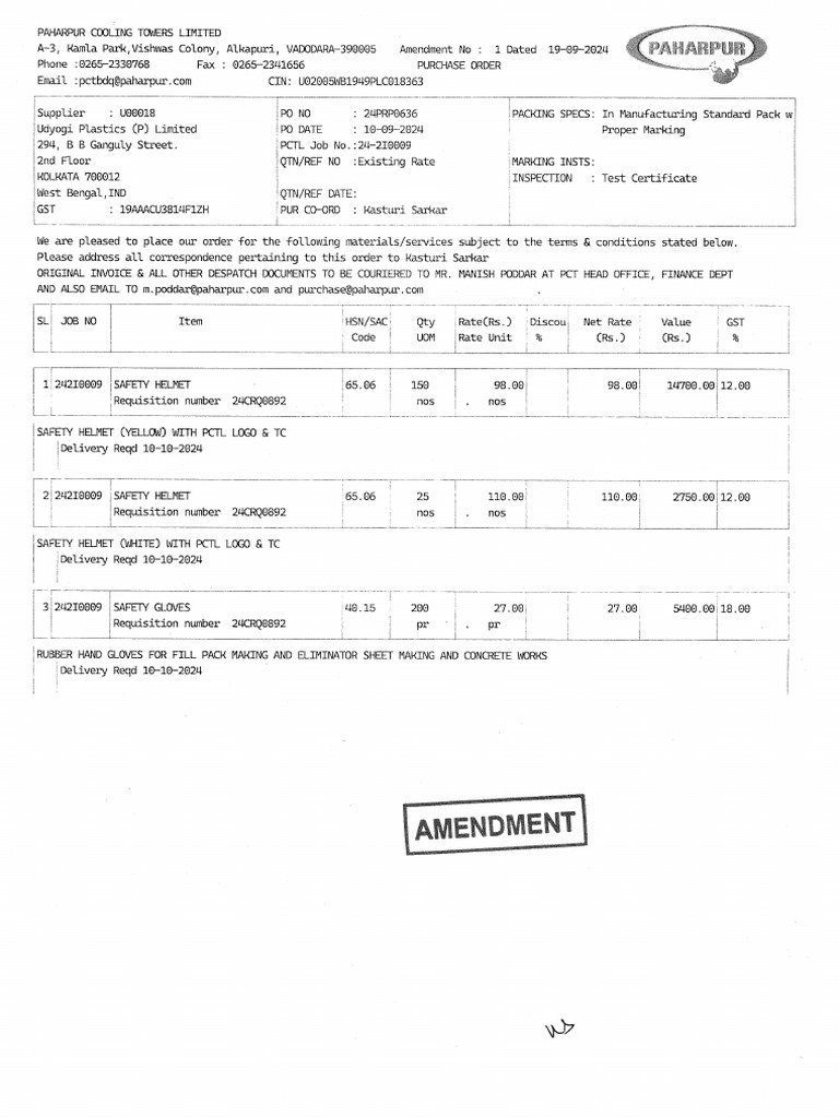 24PRP0636 (Amd No.1) - SAFETY ITEMS (24-2I0009) | PDF