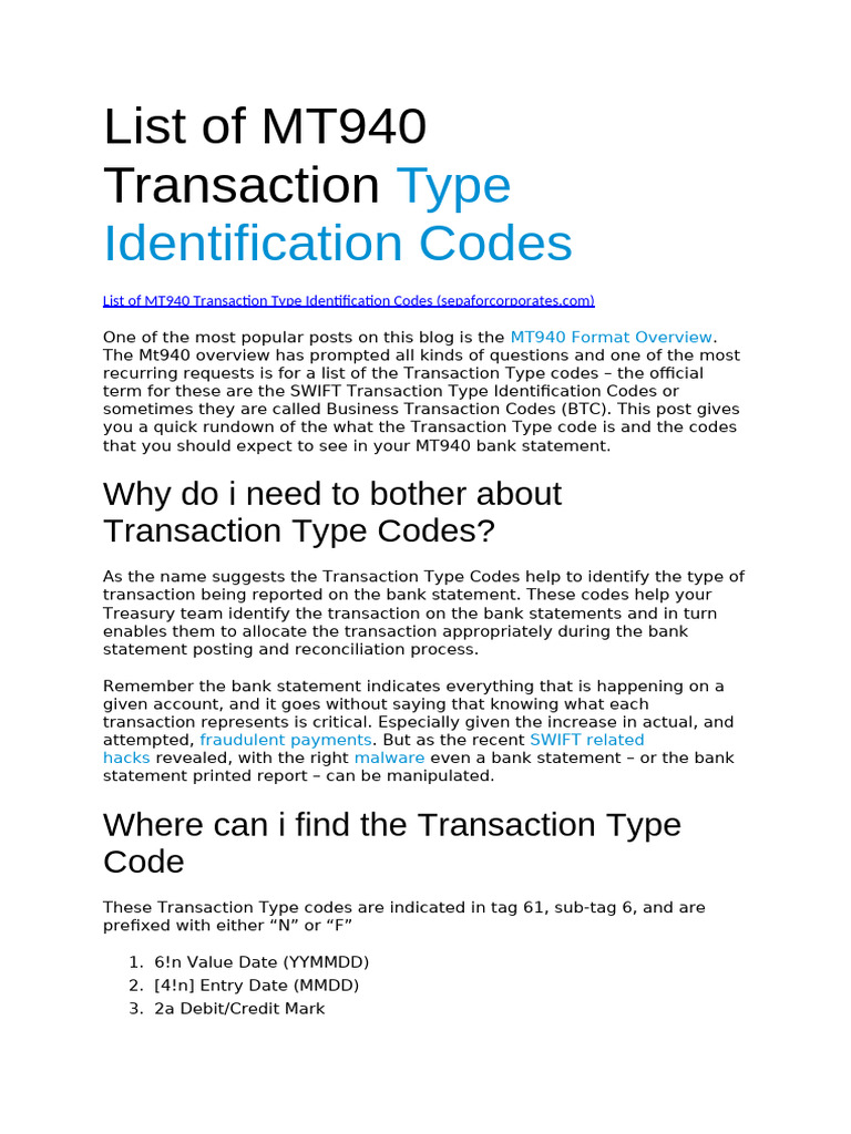 MT940 Transaction & Clarification | PDF | Securities (Finance) | Banks