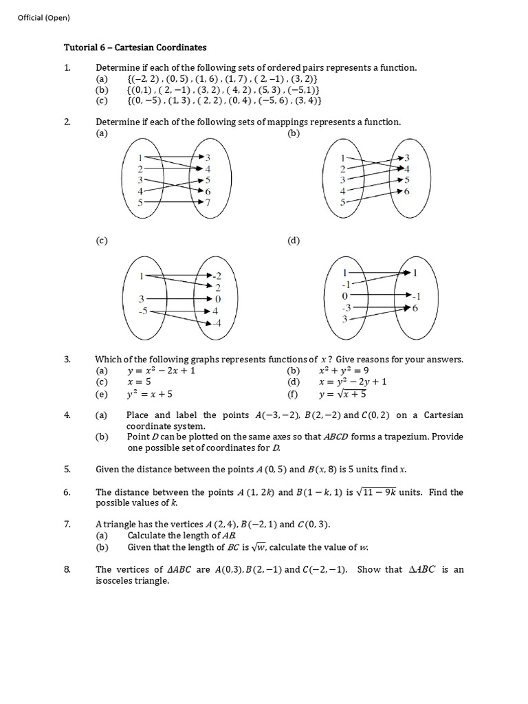 Cartesian Coordinates Function Tutorial | PDF | Cartesian Coordinate ...