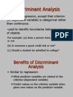 Discriminant Analysis Identifies Boundaries Between Groups