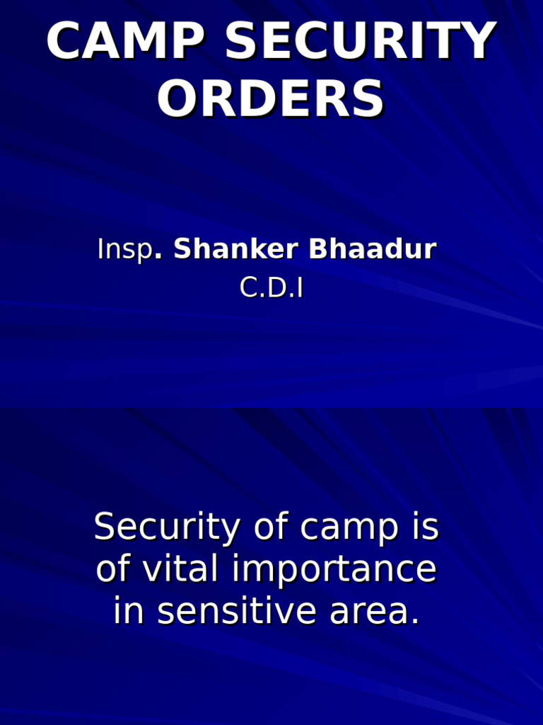 Camp Security Protocols and Guidelines | PDF | Conflicts | Military