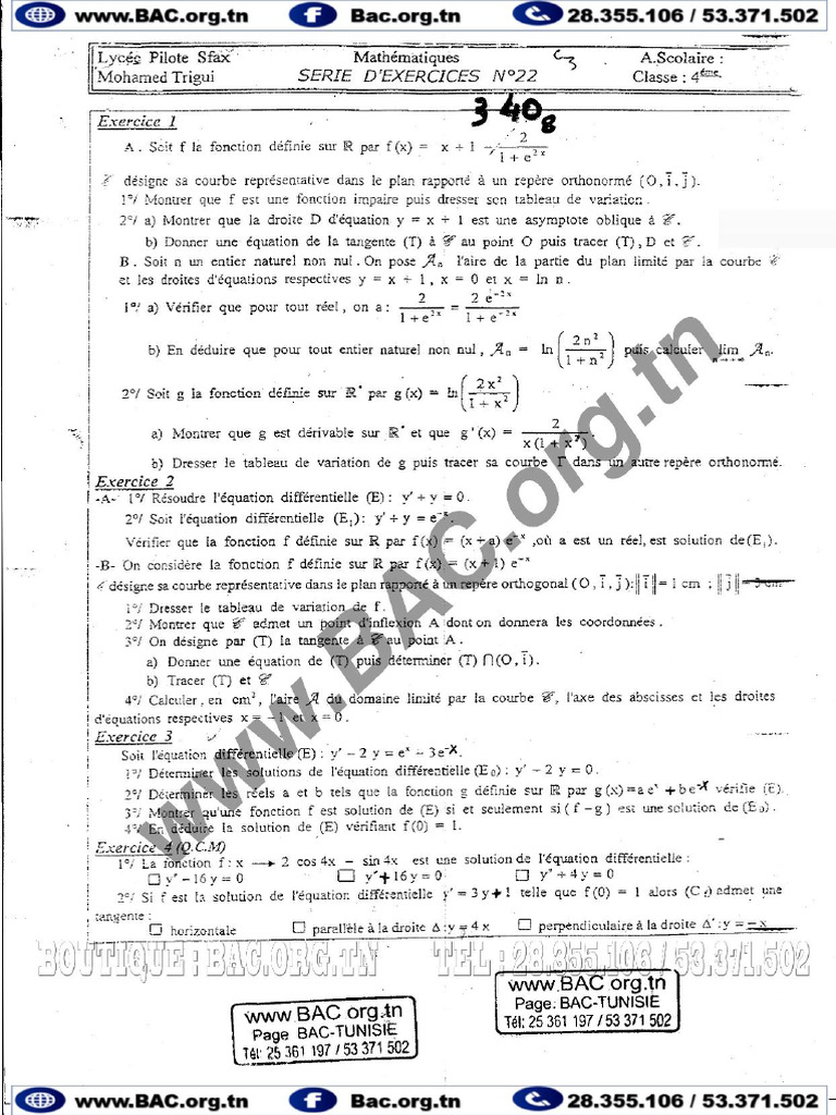 Série Equation Differentielle Avec Correction - 250325 - 140354 | PDF