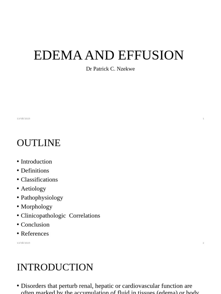 Understanding Edema and Effusion | PDF | Edema | Medical Specialties