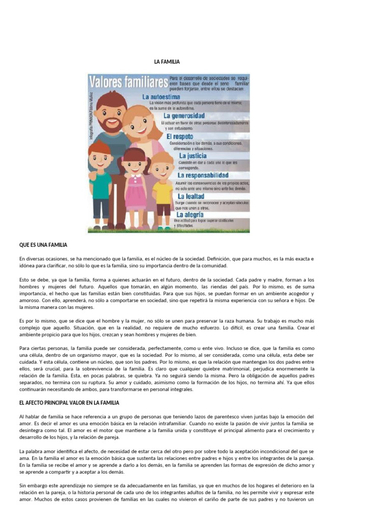 Importancia del Amor en la Familia | PDF | Amor | Familia