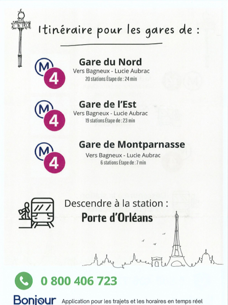 Itinéraire Pour Les Gares Parisiennes | PDF