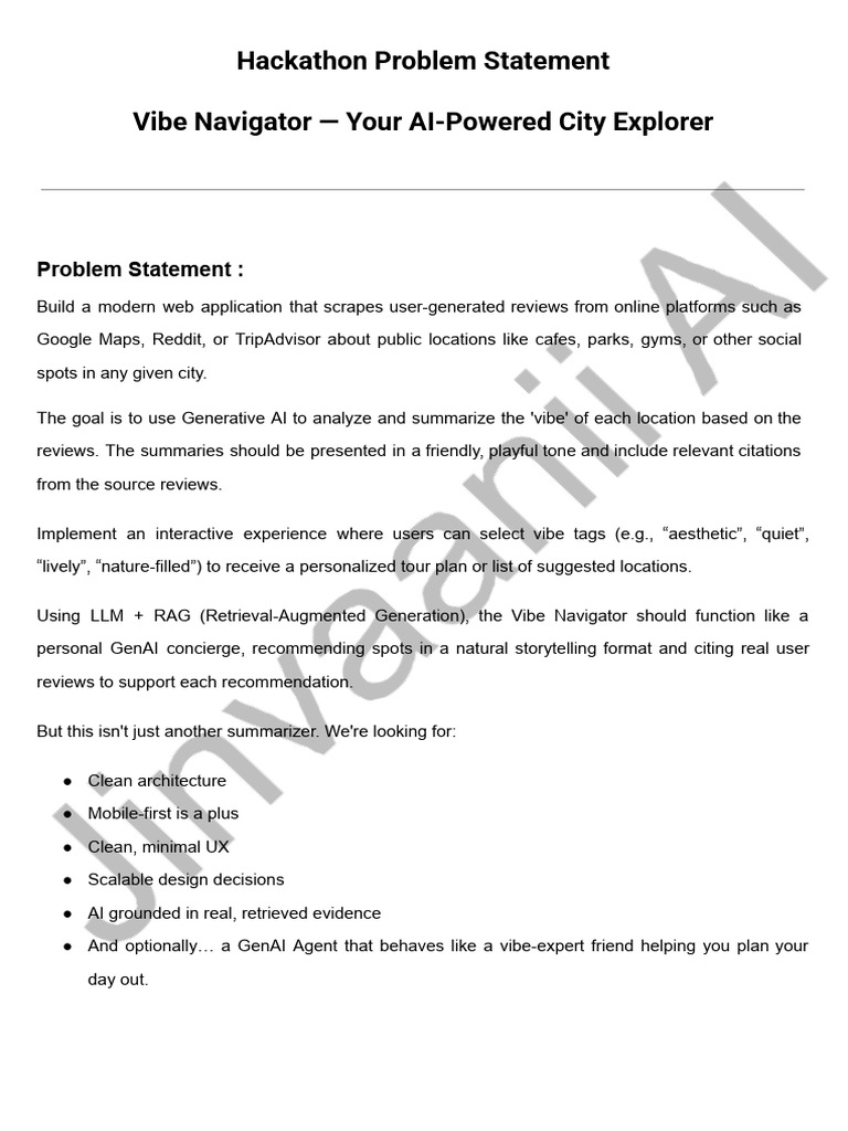 AI-Powered City Vibe Navigator | PDF | Software Engineering ...