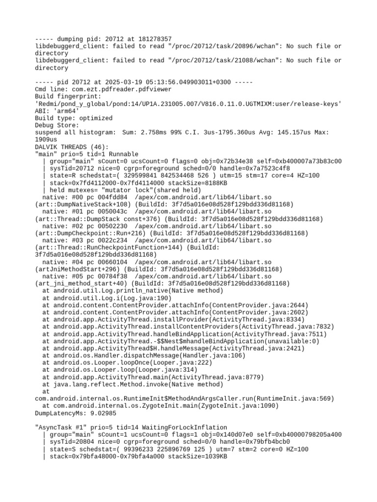 Android App Crash Log Analysis | PDF | Computing Platforms | Software