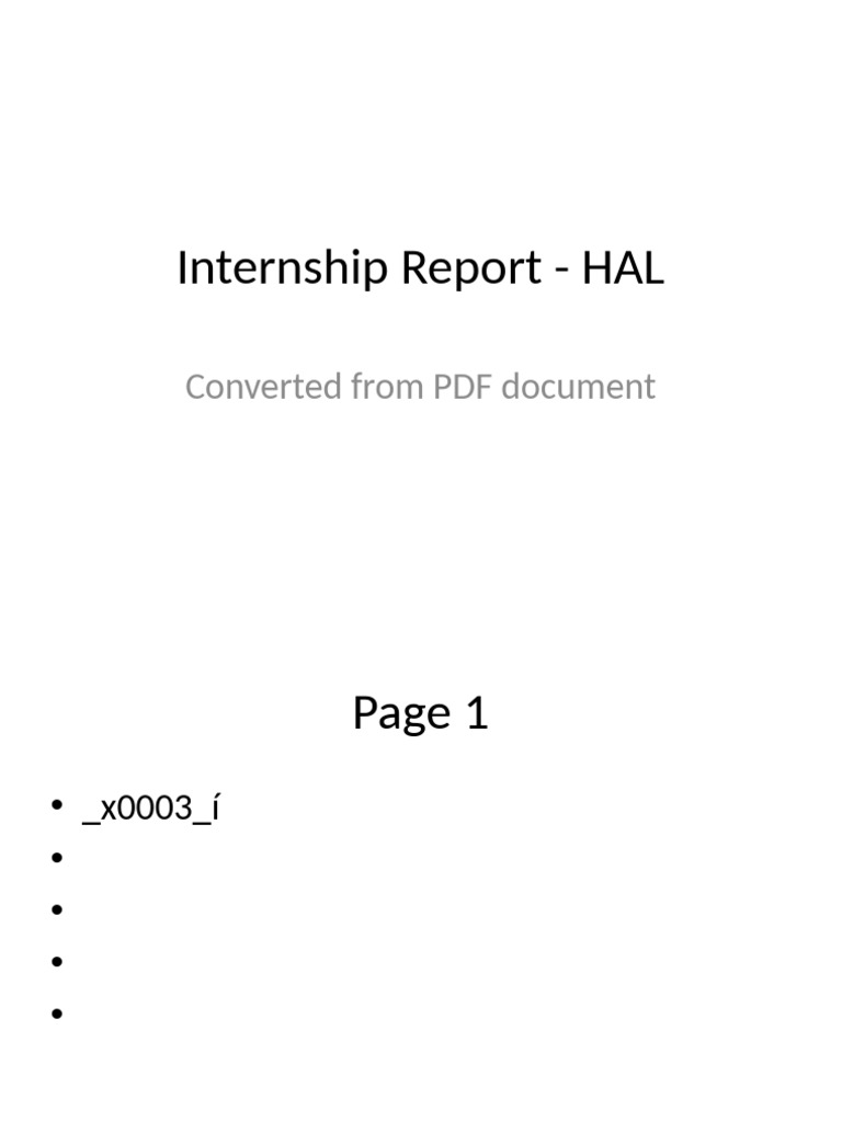 HAL Internship Report | PDF