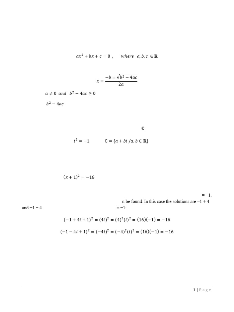 Understanding Complex Numbers and Operations | PDF | Complex Number ...