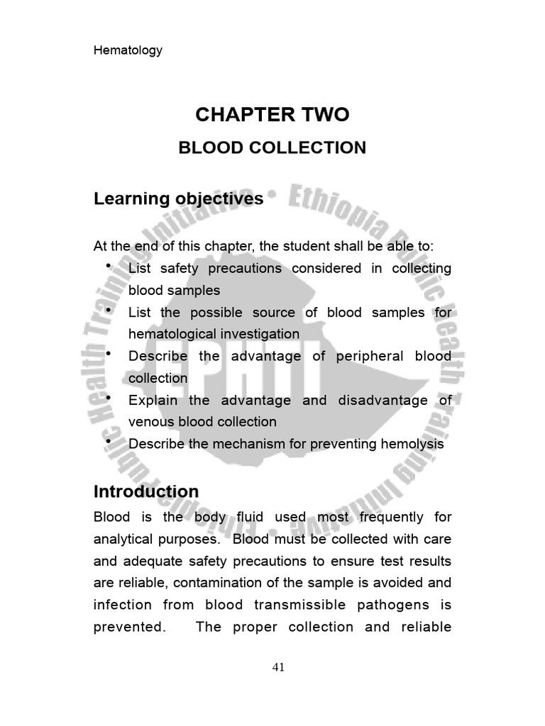 Blood Collection Techniques and Safety | PDF | Coagulation | Blood
