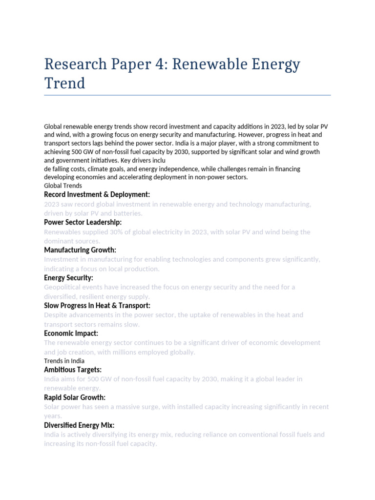 2023 Global Renewable Energy Trends | PDF | Renewable Energy | Solar Power