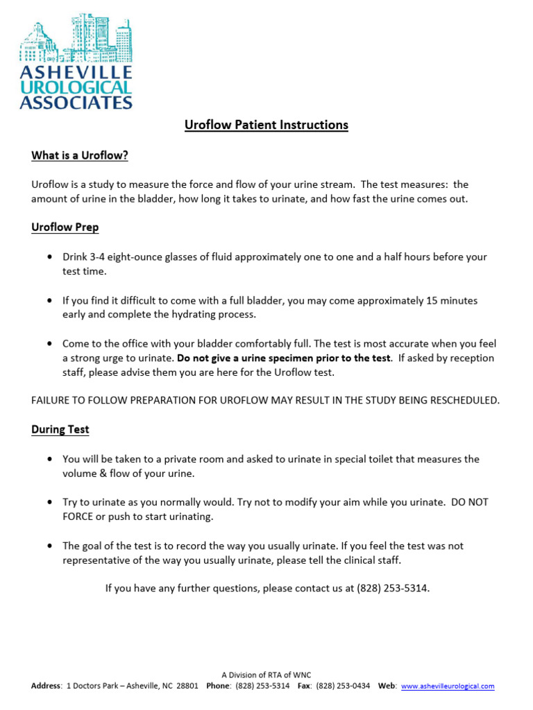 Uroflow Test Instructions for Patients | PDF | Urination | Urology