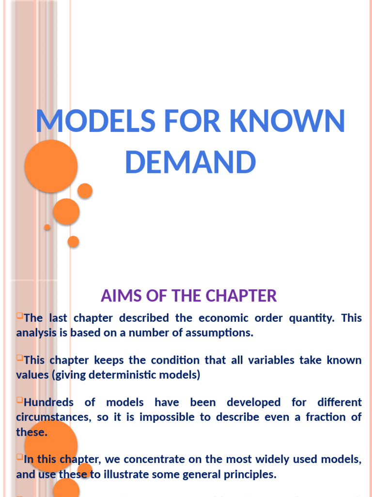 Deterministic Inventory Models Explained | PDF