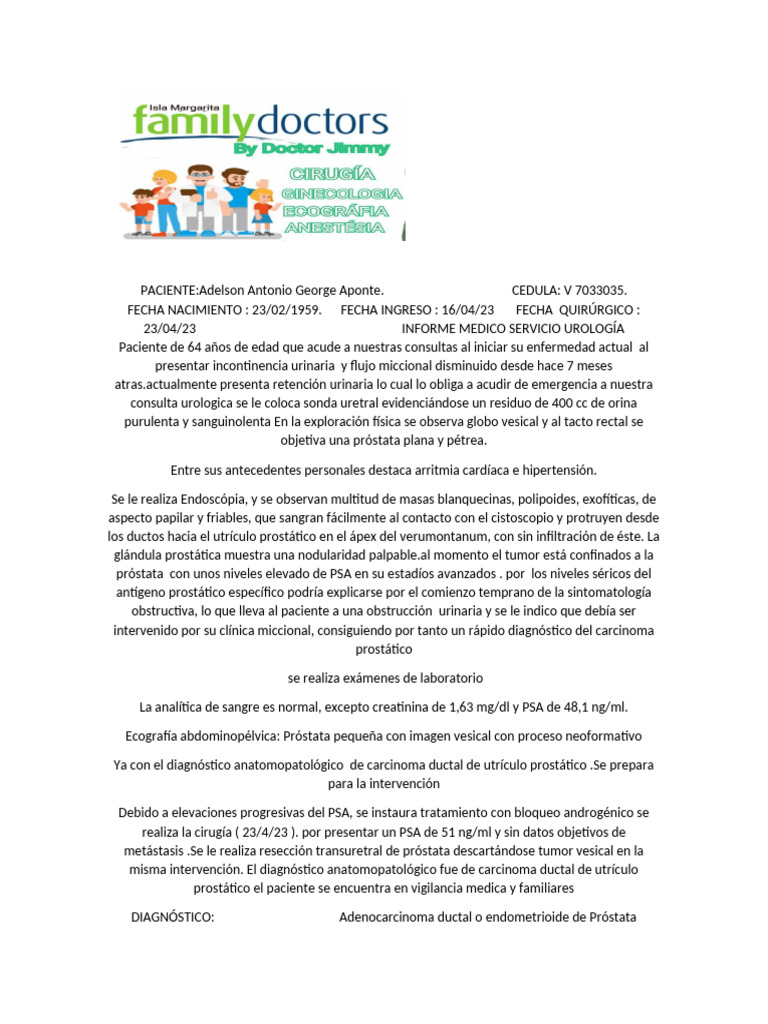 Diagnóstico y tratamiento de carcinoma prostático | PDF | Cancer de ...