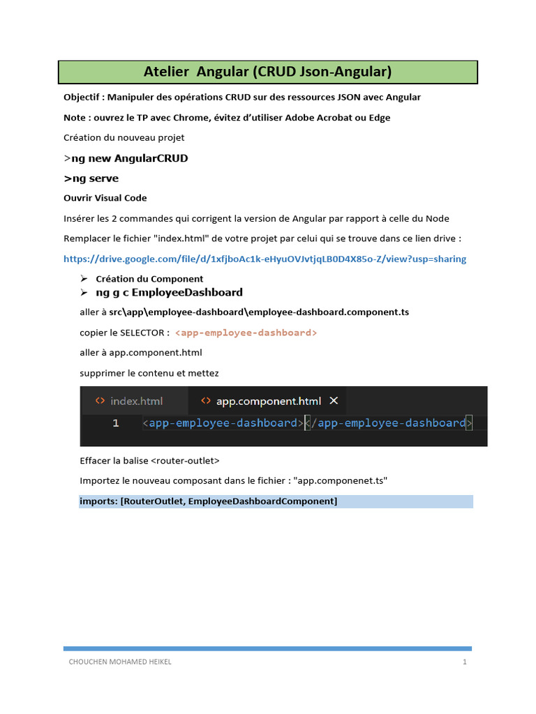 Atelier Angular : CRUD avec JSON | PDF | Programmation web | Logiciel