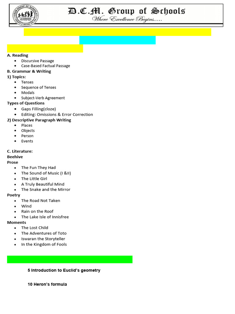 Grade IX Syllabus 24 25 | PDF