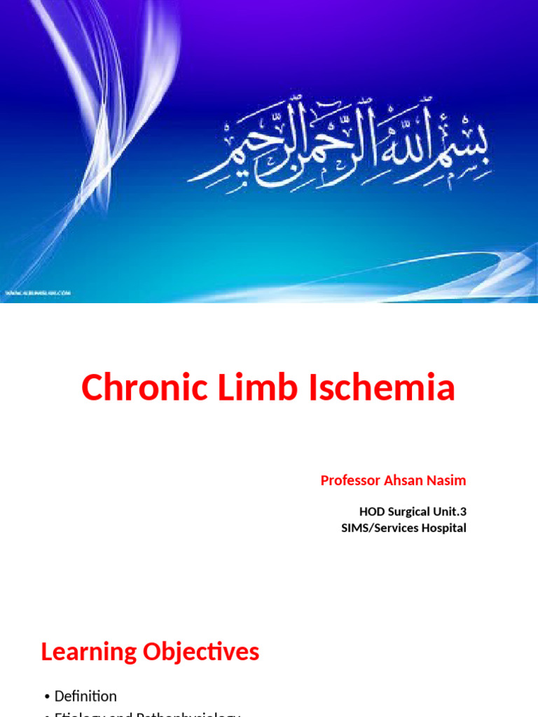 Chronic Limb Ischemia | PDF | Coronary Artery Bypass Surgery | Medical ...