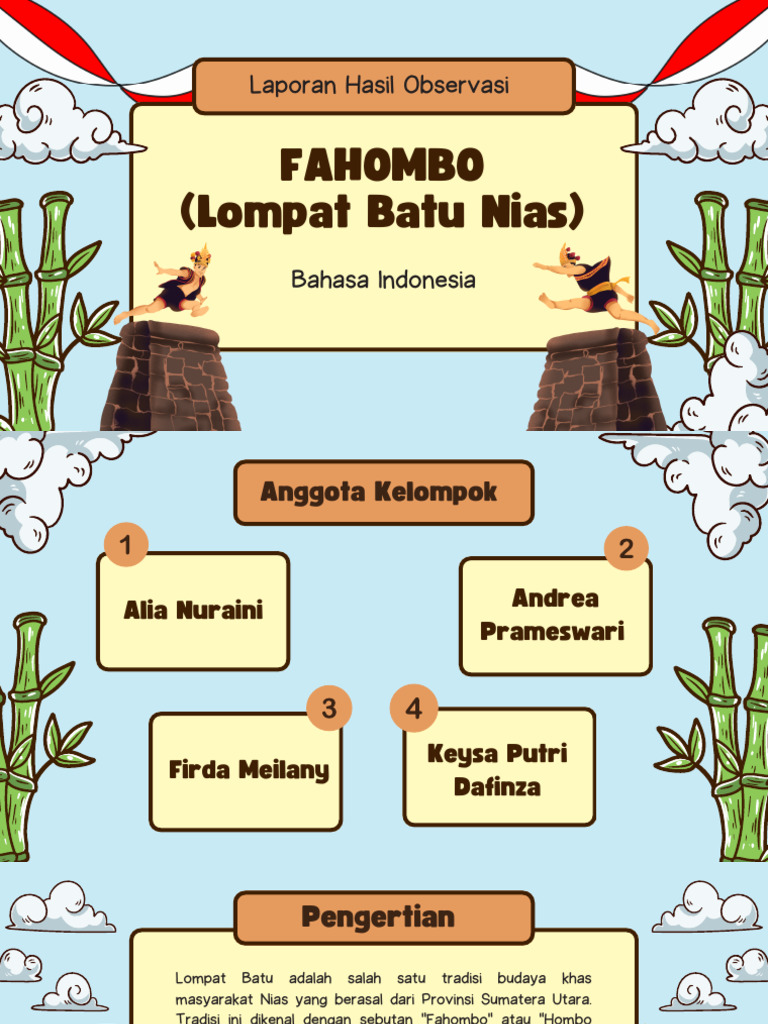 Tradisi Lompat Batu Nias: Fahombo | PDF