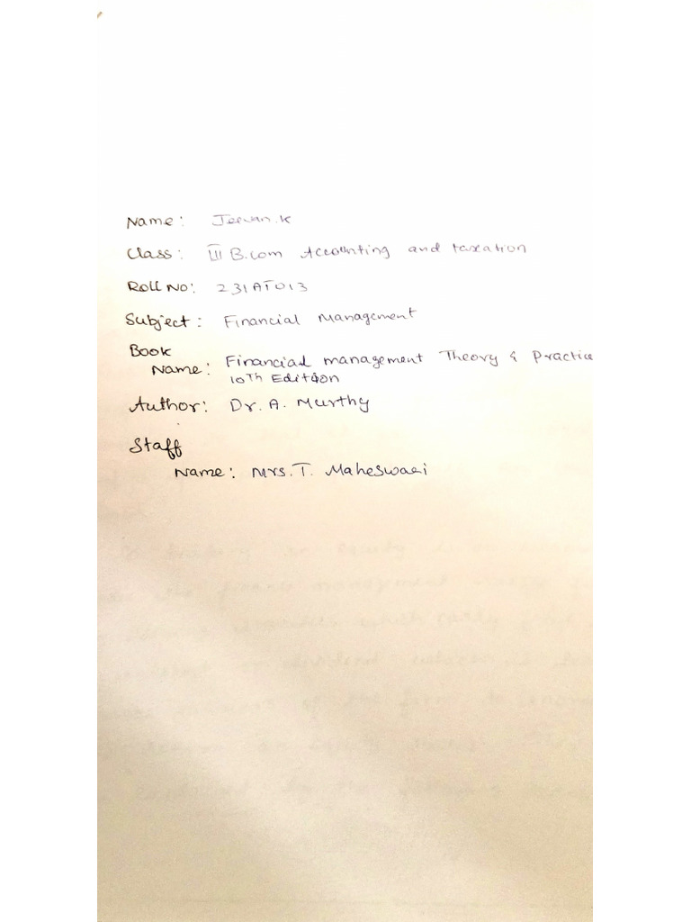 FM Assignment | PDF