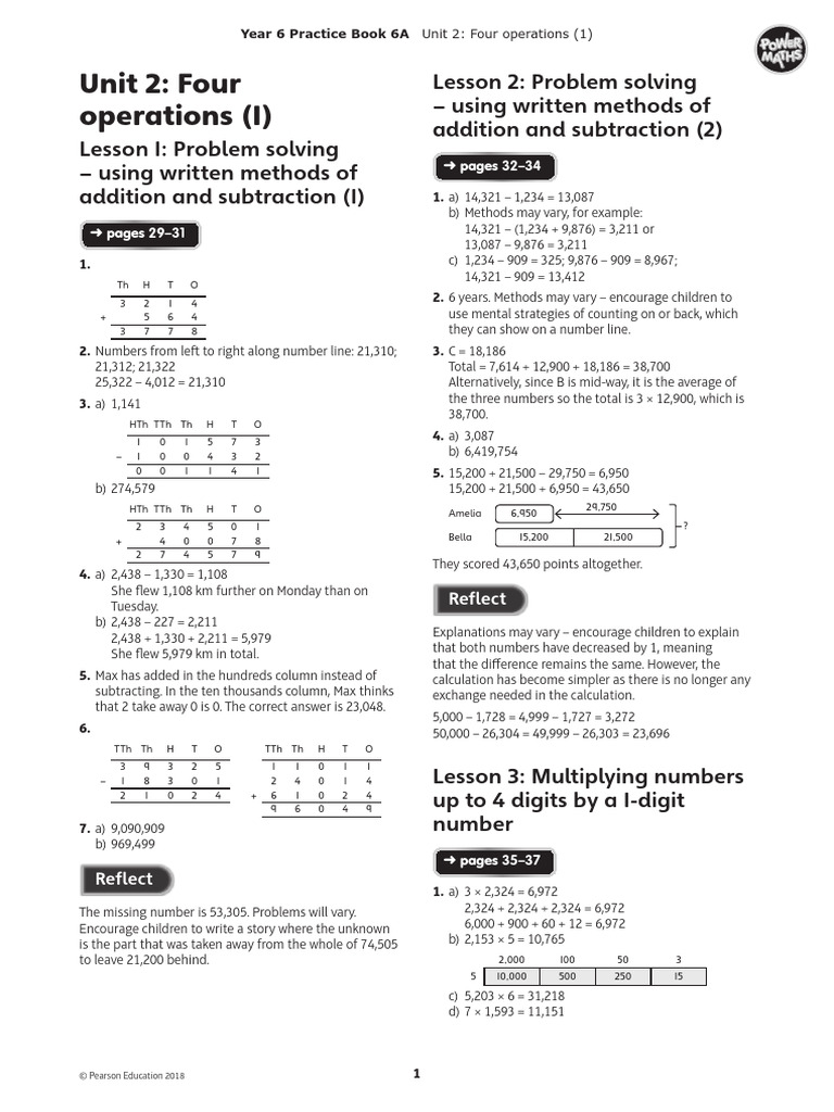 Year 6 Math: Four Operations Practice | PDF | Division (Mathematics ...