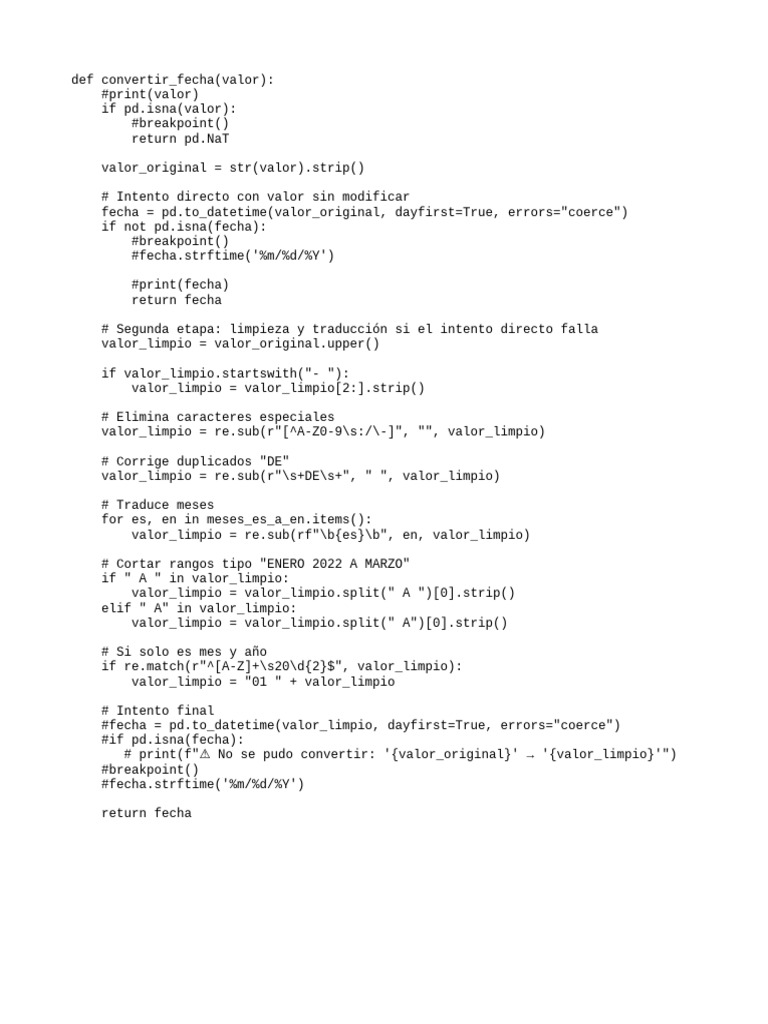 Conversión de Fechas en Python | PDF