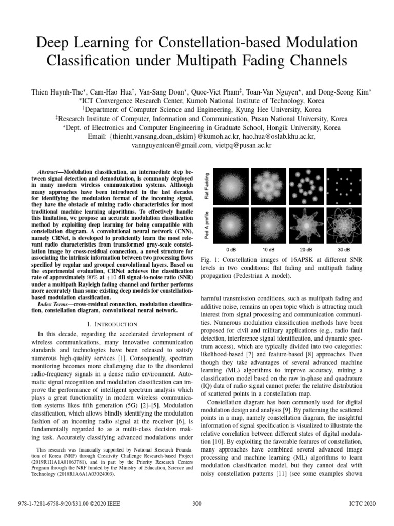 Deep Learning for Constellation-based Modulation Classification Under ...