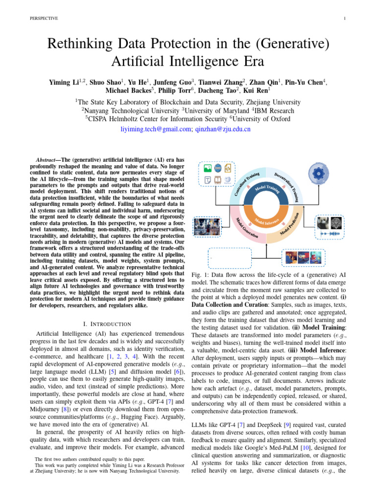 Rethinking Data Protection in AI Era | PDF | Artificial Intelligence ...