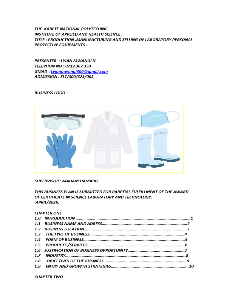 Laboratory PPE Production Business Plan | PDF | Pricing | Demand