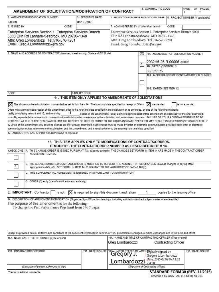 Acknowledgment of Solicitation Amendment | PDF | Offer And Acceptance ...