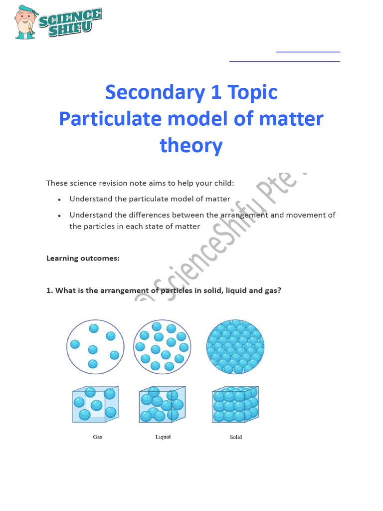 Understanding the Particulate Model | PDF | Gases | Liquids