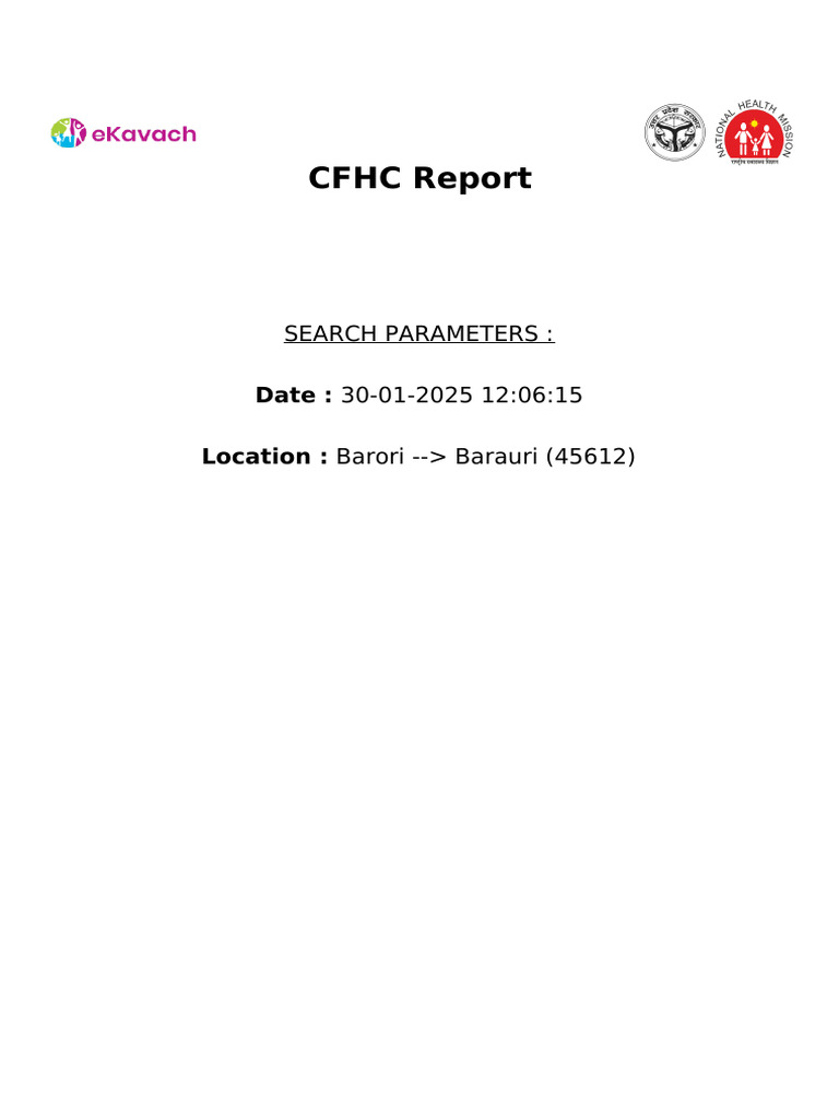 CFHC Report: eKavach Family Data | PDF