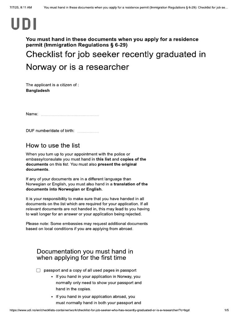 UDI Checklist | PDF