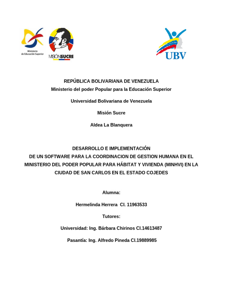 Software de Gestión Humana en MINHVI | PDF | Mi sql | Software
