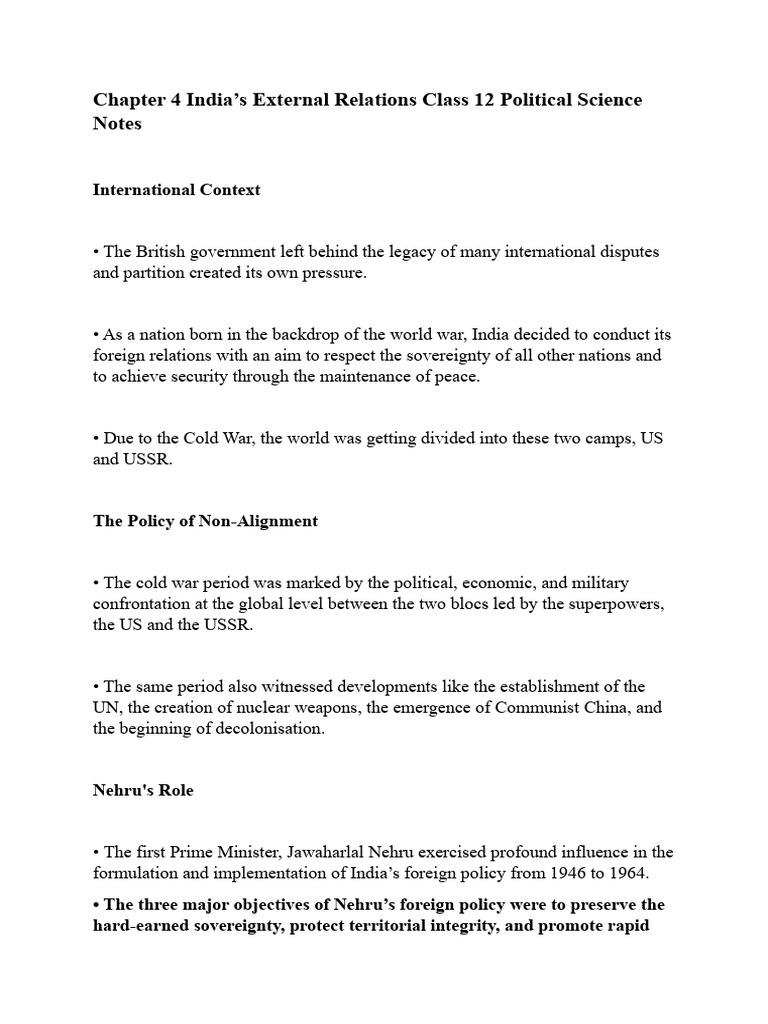 India's External Relations Overview | PDF | Non Aligned Movement | Pakistan