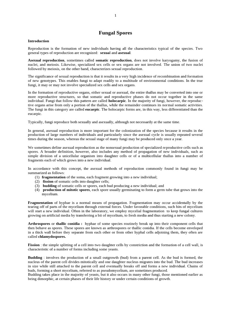 Types and Functions of Fungal Spores | PDF | Fungus | Sexual Reproduction