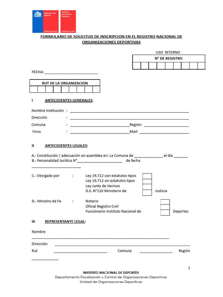 Solicitud de Inscripción RNOD | PDF | Juegos Olímpicos de verano ...