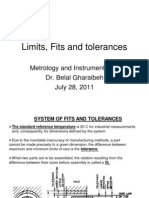 Limits, Fits and Tolerances: Metrology and Instrumentation Dr. Belal Gharaibeh July 28, 2011