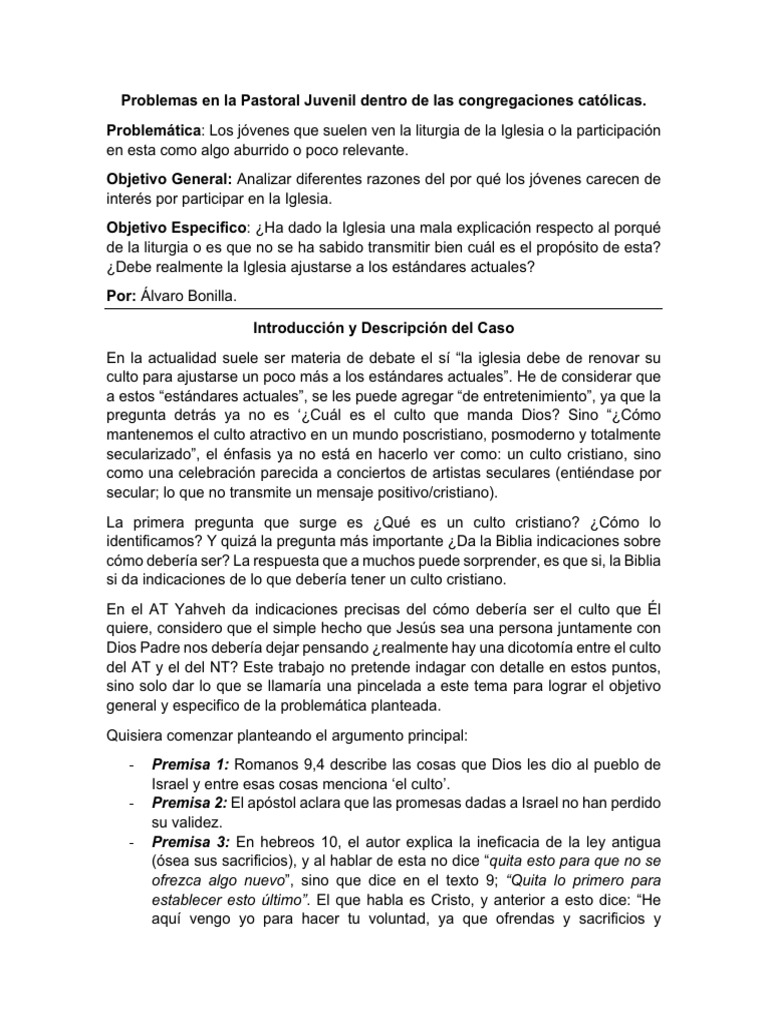 Desafíos de la Pastoral Juvenil Católica | PDF | eucaristía | Última cena