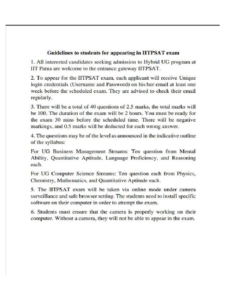IITP-SAT Exam Syllabus Overview | PDF | Chemistry | Integral