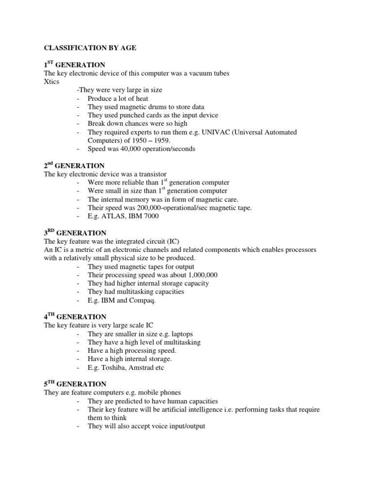 Age-Based Computer Generations | PDF