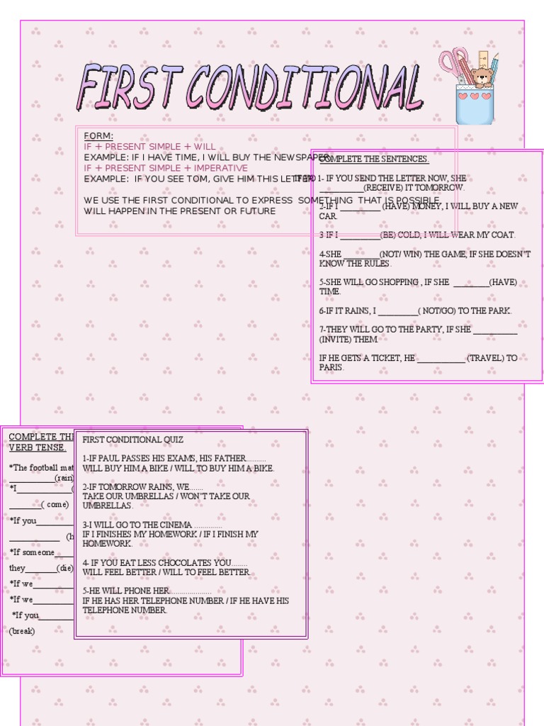 First Conditional Sentence Exercises | PDF | Language Arts & Discipline