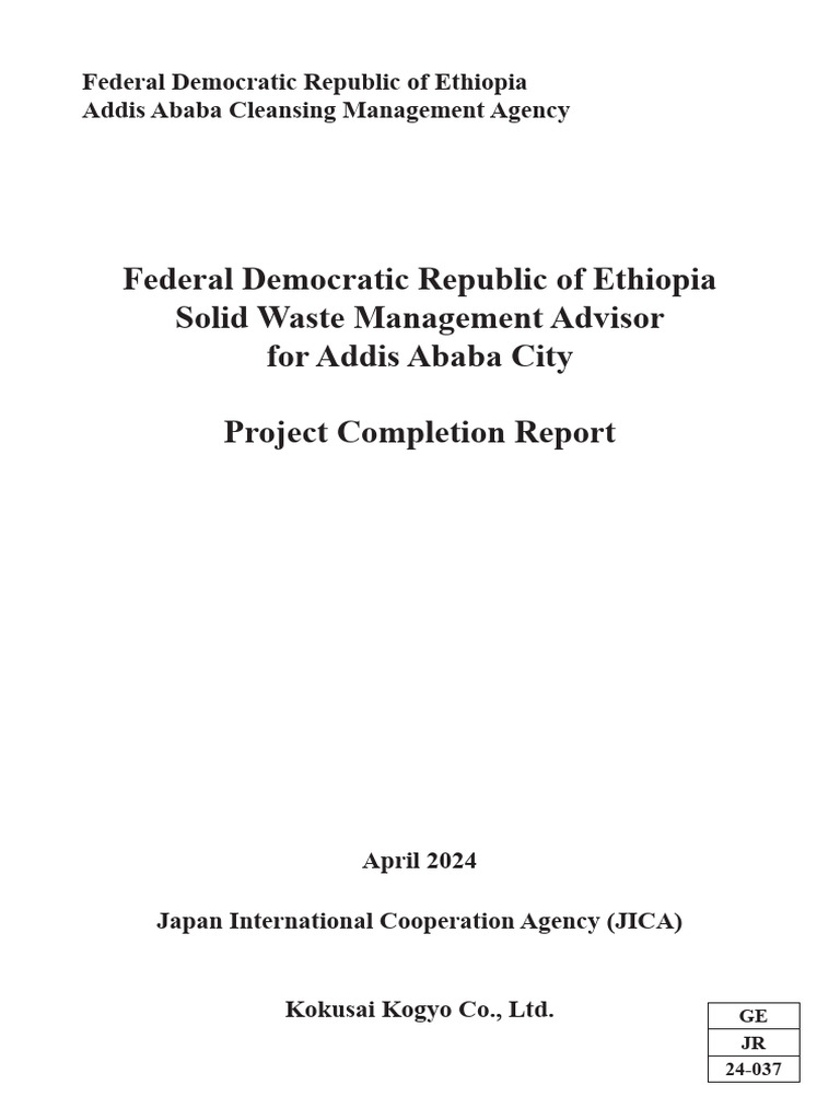 Addis Ababa Solid Waste Management Report | PDF | Waste Management | Waste