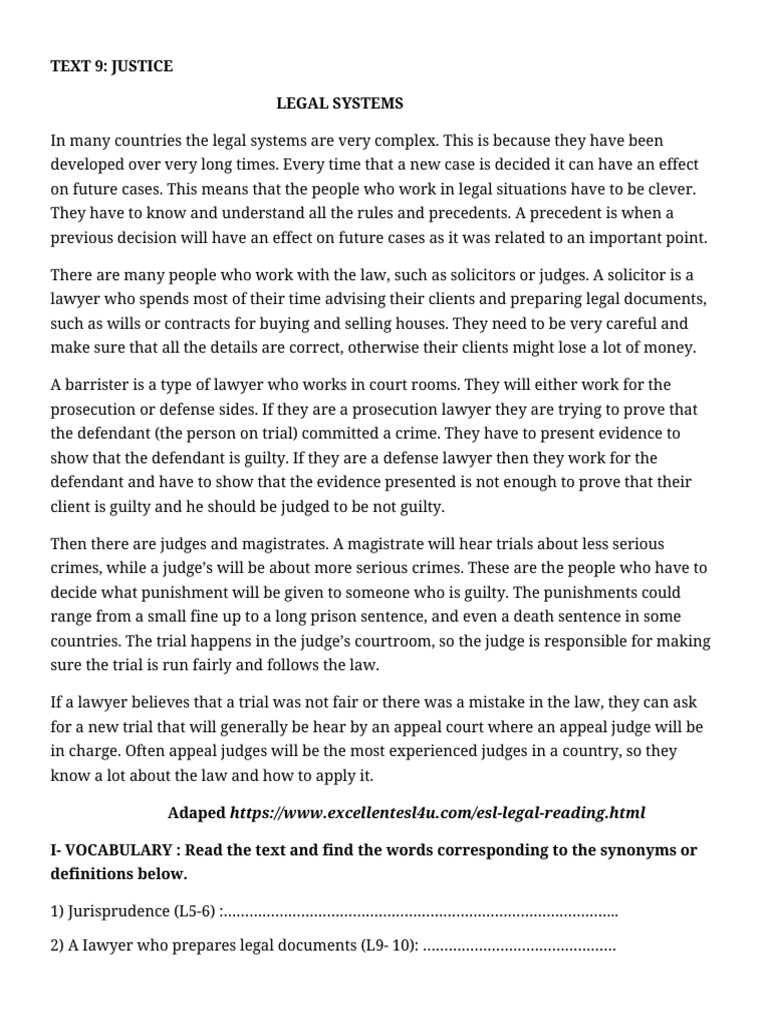 Text 9 Justice | PDF | Prosecutor | Judge