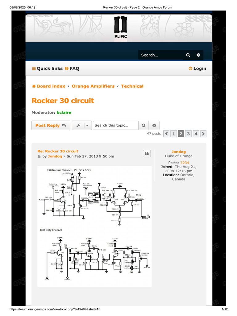 Orange Rocker 30 Schematic | PDF