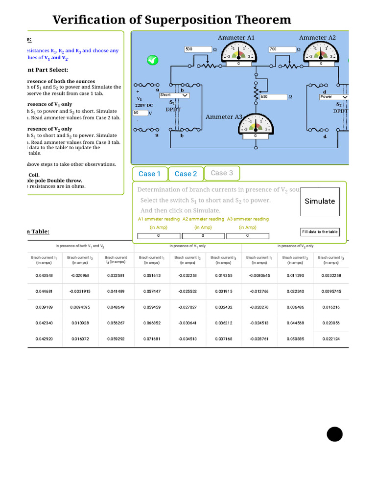 Superposition Theorem Verification Guide | PDF | Electrical Engineering ...